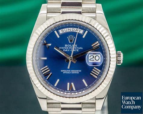 rolex day date yellow gold blue dial|rolex day date 228239.